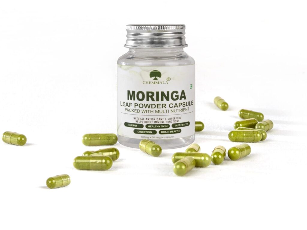 Moringa benefits with Chemmala moringa leaf capsules