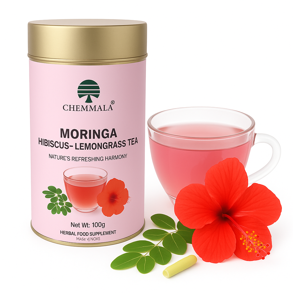 Moringa benefits with Chemmala moringa hibiscus lemongrass tea
